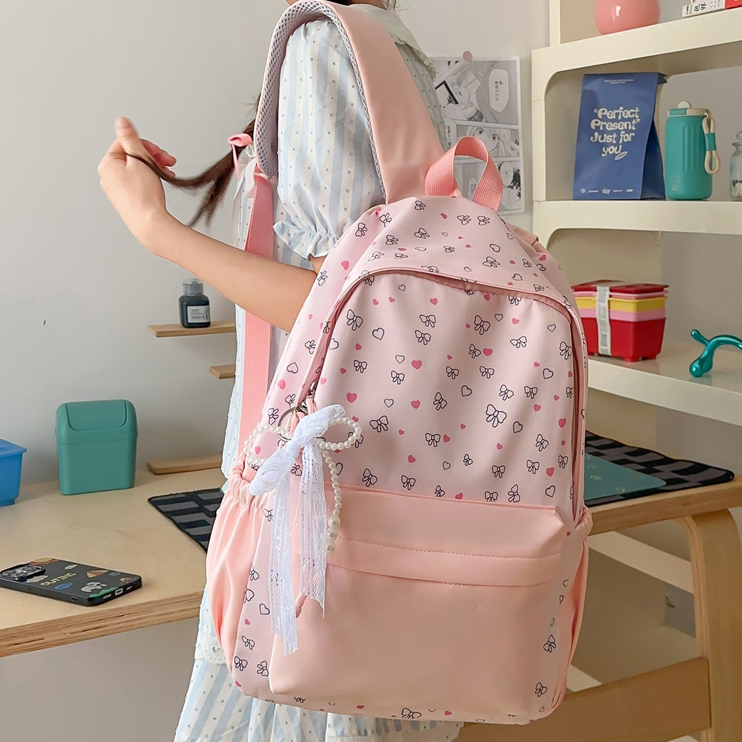 Stylish Heart-Printed Backpack Kalsten