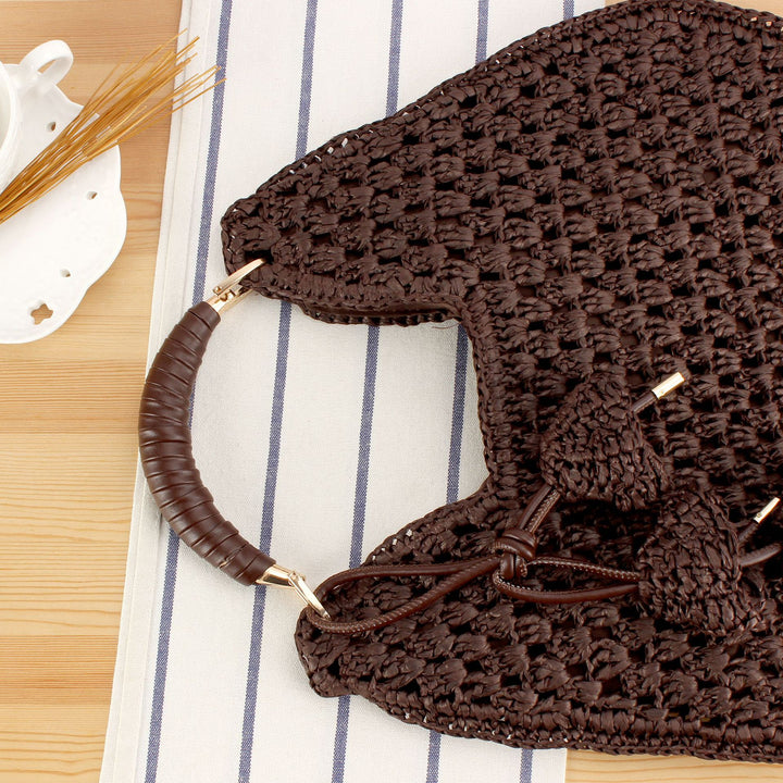 Handbag Made from Handcrafted Natural Material with Unique Tassel Pendant Kalsten