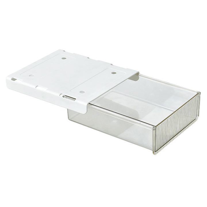 Storage box with removable drawer and space-saving organizer compartment