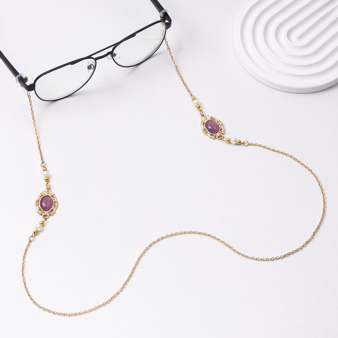 Elegant Eyewear Chain with Decorative Gemstones Kalsten