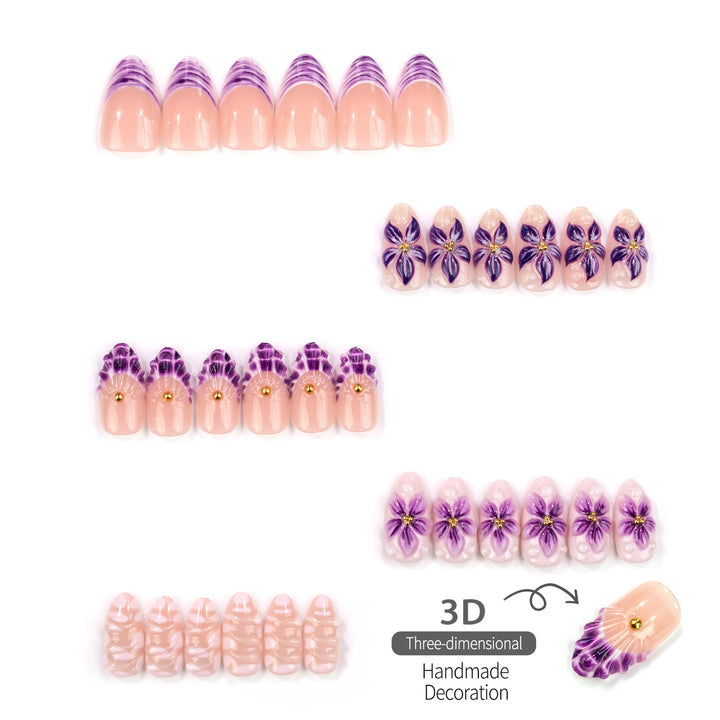 Floral Elegance Premium Press-On Nail Art