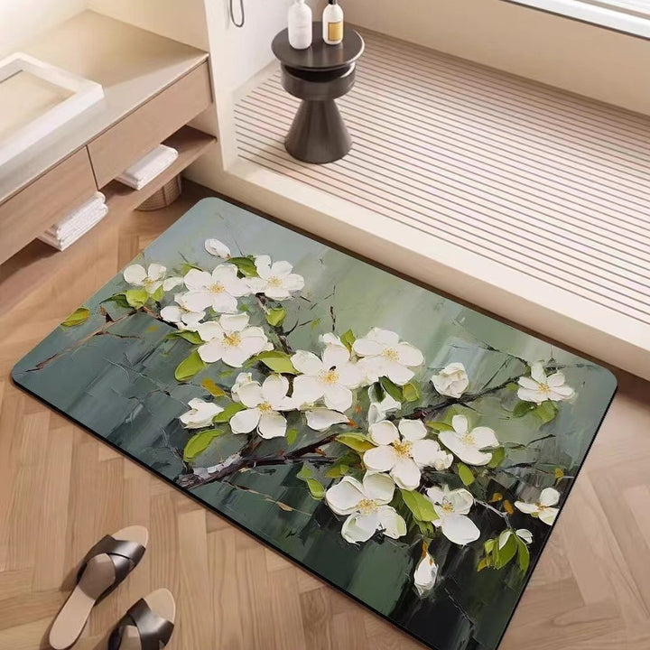 Luxury Textured Floral Bath Mat Kalsten