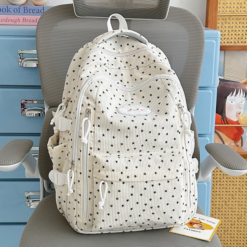 Trendy Star-Embellished Multi-Pocket Backpack Kalsten
