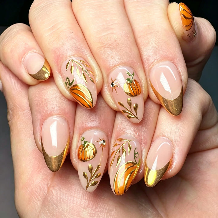 Autumn-Inspired Press-On Nail Art Set Kalsten