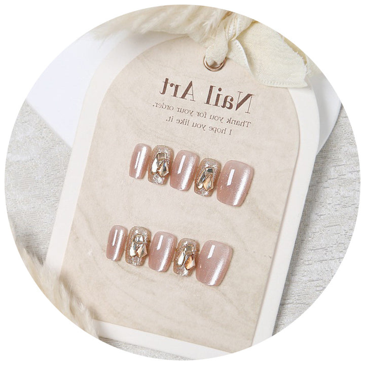 Glamorous Rhinestone-Embellished Press-On Nail Art Kalsten