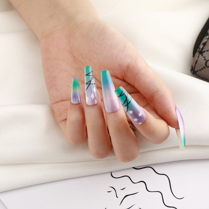 Artificial nails with star and moon design Kalsten