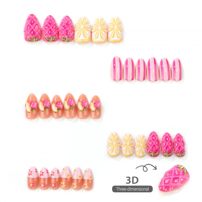 Creative Fruit-Inspired Press-On Nail Art Set