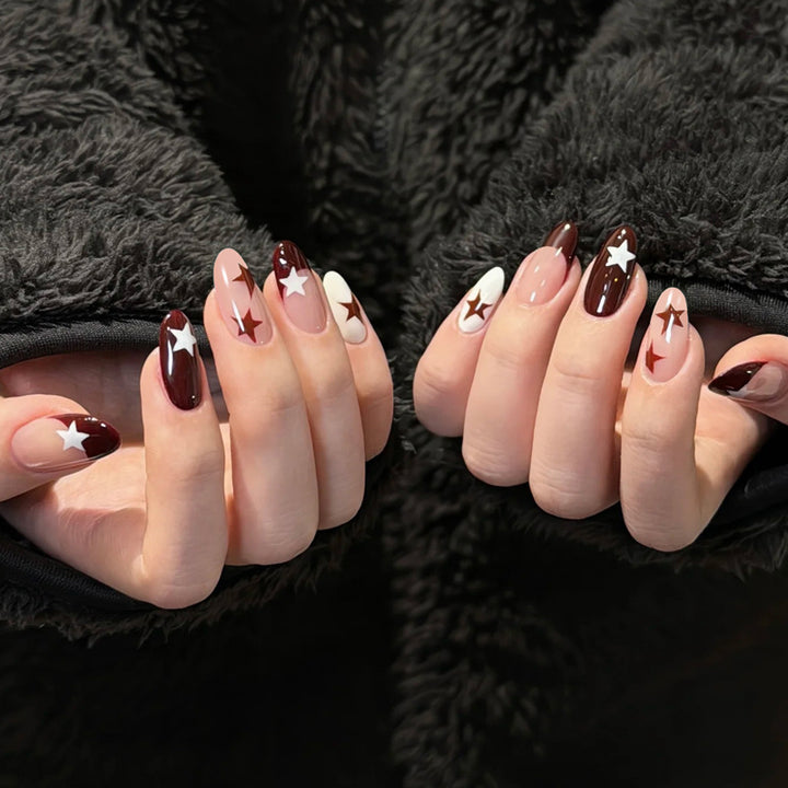 Elegant Press-On Nail Design with Rhinestone Accents Kalsten