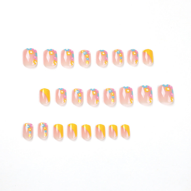 Artful Nail Extensions with Floral Pattern Kalsten