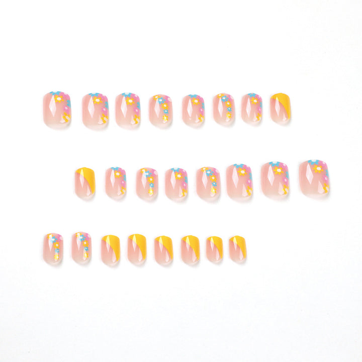 Artful Nail Extensions with Floral Pattern Kalsten