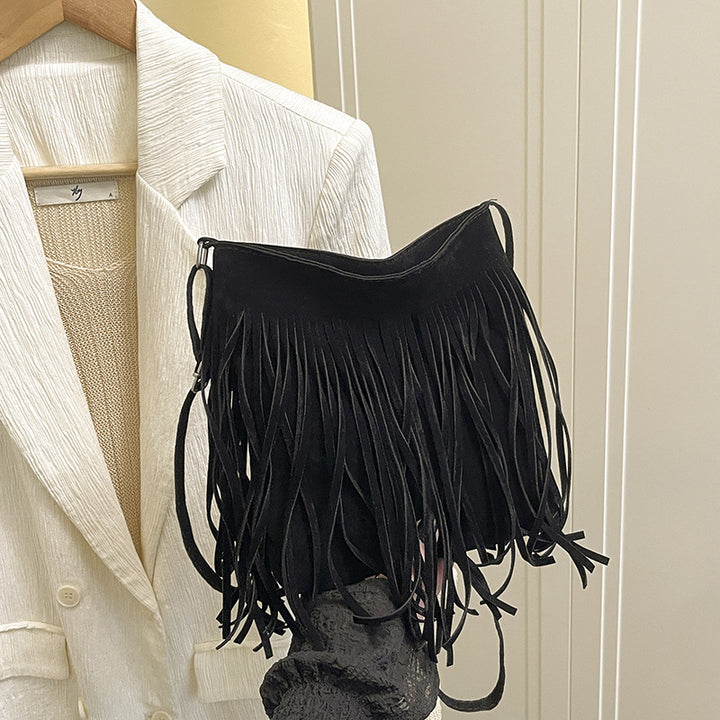 Bohemian Fringe Suede Crossbody Bag
