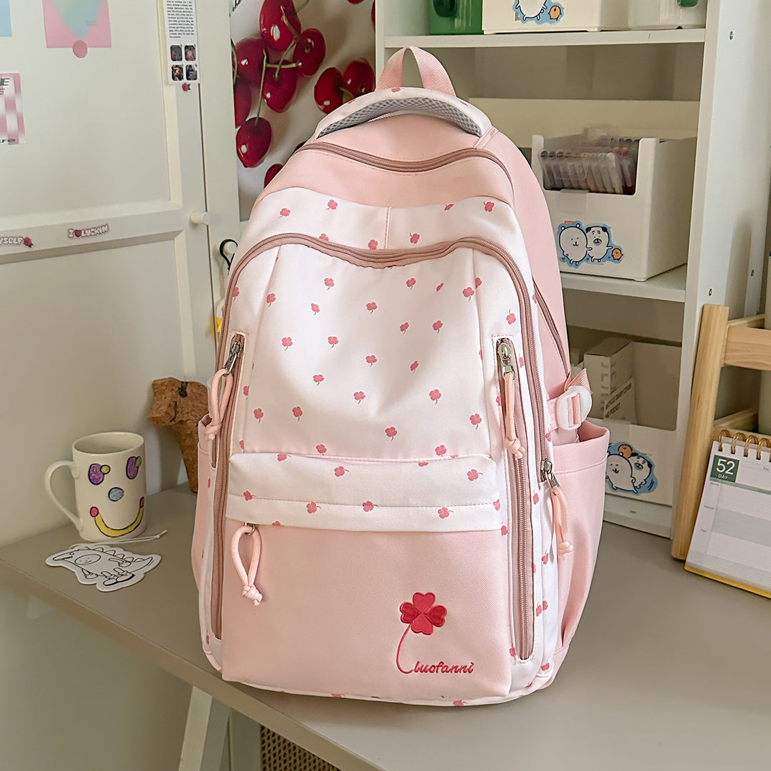 Playful Floral-Themed School Backpack Kalsten