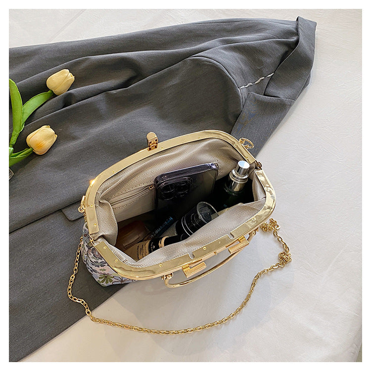 Floral Embroidered Evening Handbag