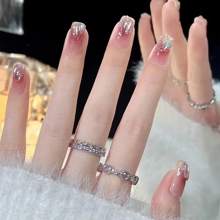 Decorative Press-On Nail Art with Elegant Black Tips Kalsten