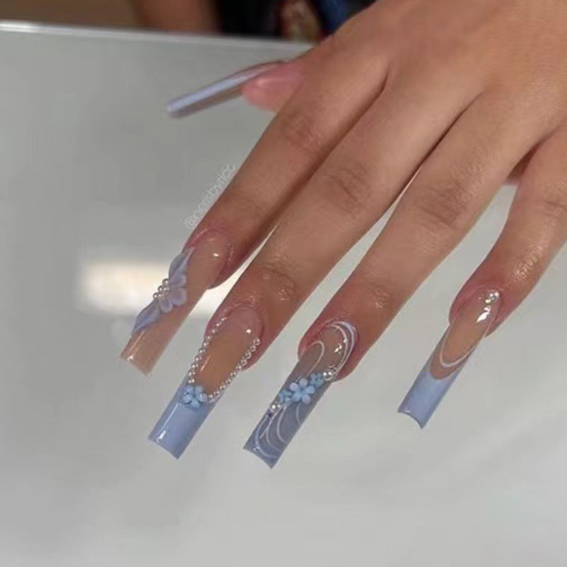 Artistic Press-On Nail Set with Animal Print