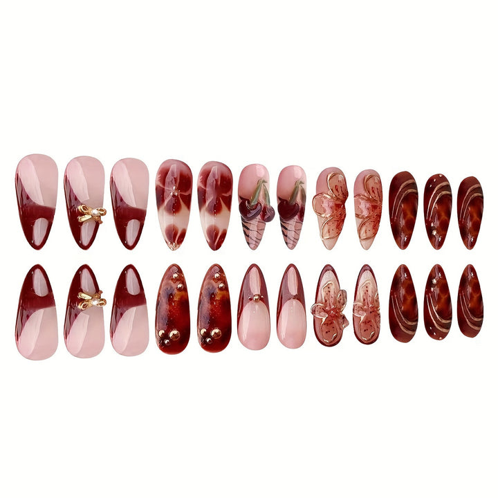 Artistic Flower-Inspired Acrylic Nail Set Kalsten