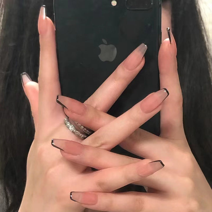 Artful nail extensions with elegant French tips Kalsten