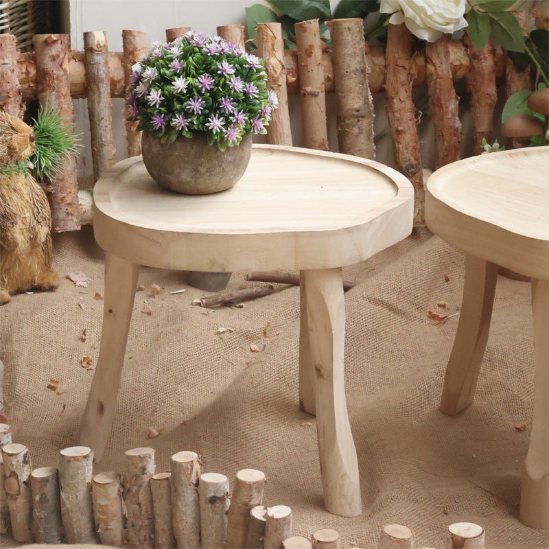 Modern wooden footstool Kalsten