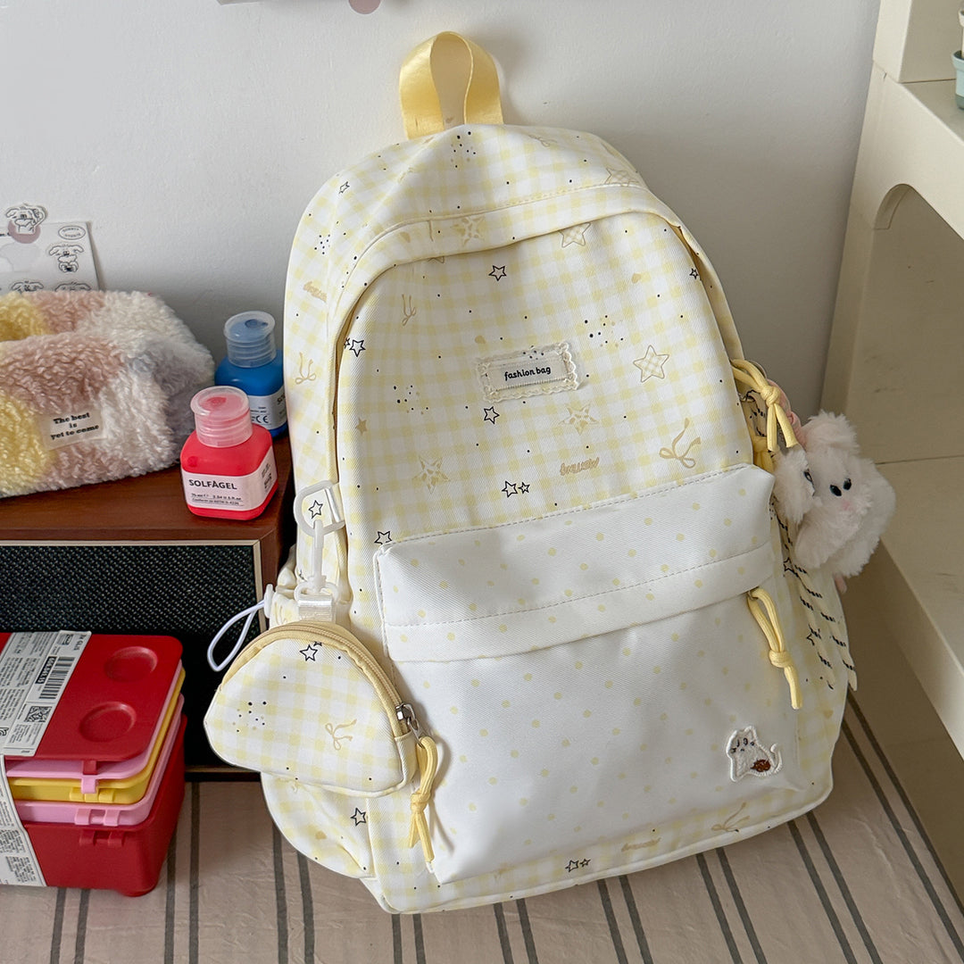 Stylish Checks Print Casual Backpack Kalsten