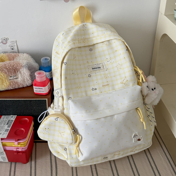 Stylish Checks Print Casual Backpack Kalsten