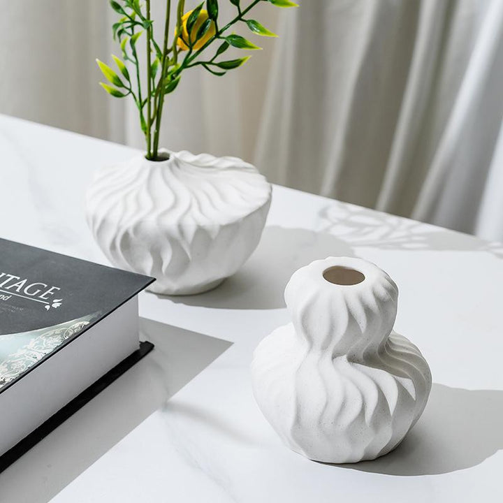 Elegant Textured Ceramic Flower Vase
