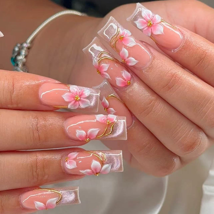 Floral Acrylic Nail Art Kalsten