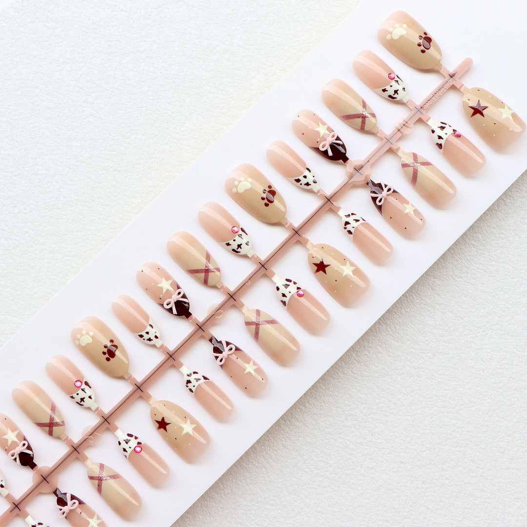 Thematic Press-On Nail Art Set with Charming Designs Kalsten