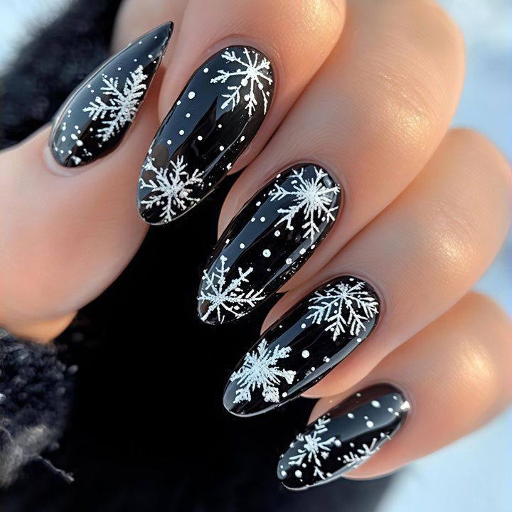 Artistic Winter Snowflake Nail Art Kalsten