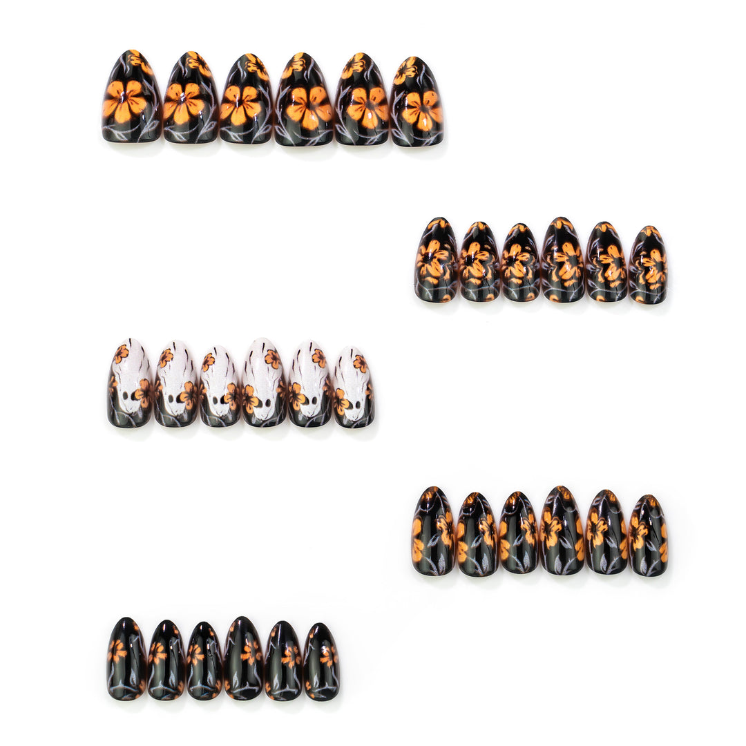 Decorative Halloween-Themed Press-On Nail Art Set