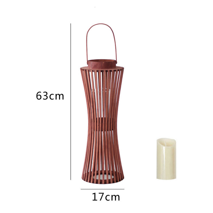 Elegant lantern made of woven wood Kalsten