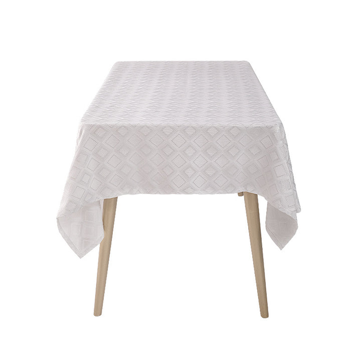 Rectangular jacquard tablecloth with diamond woven structure