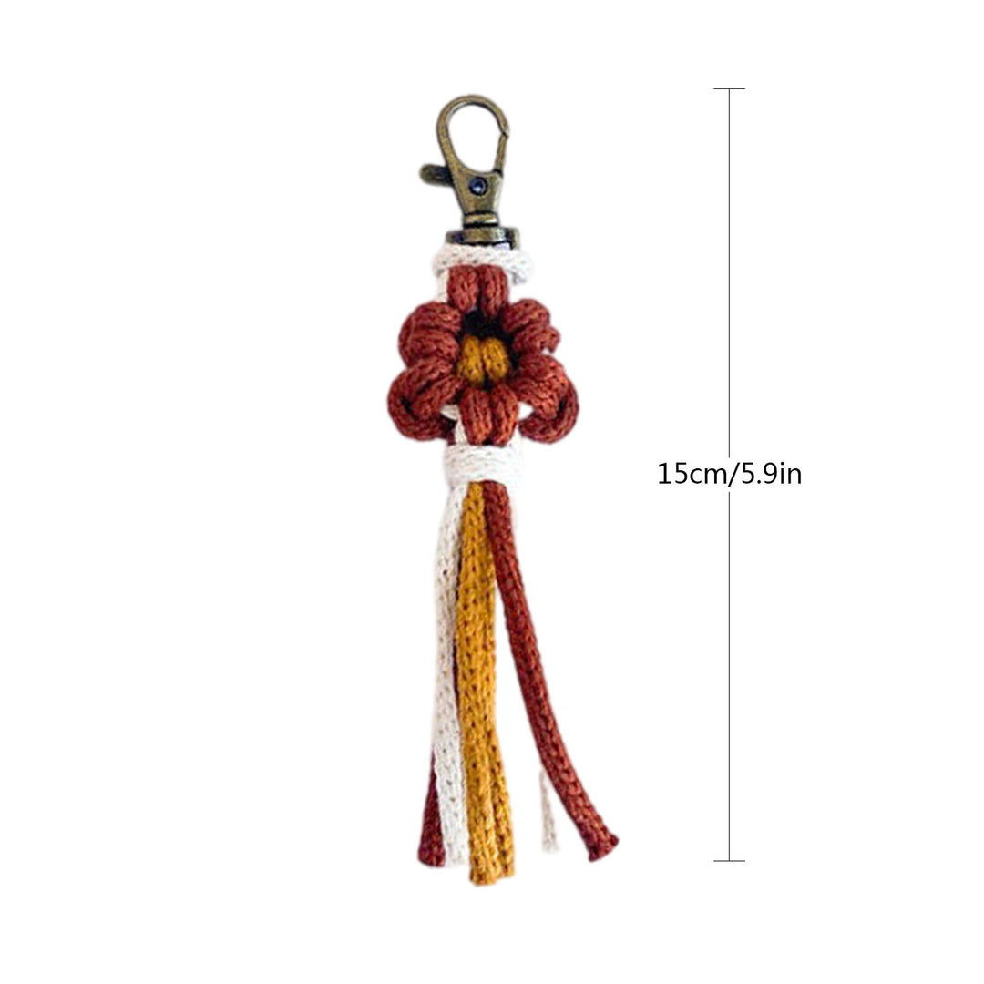 Handcrafted Macrame Flower Keychain Kalsten