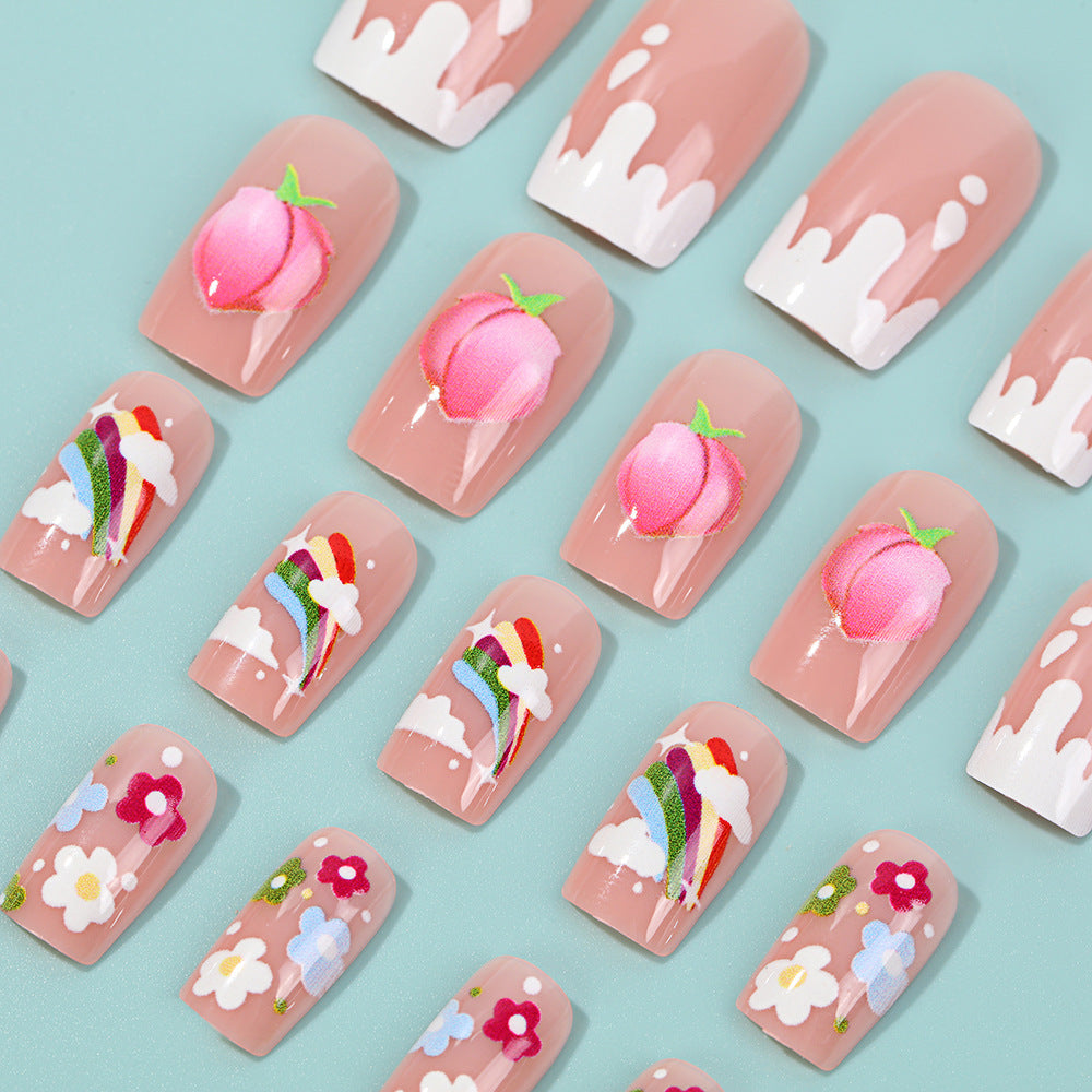 Artificial nails with cheerful flower designs Kalsten