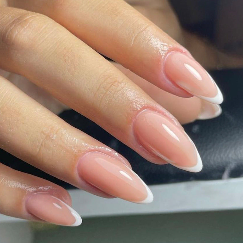 Artistic Nail Extensions in Elegant French Tip Design Kalsten