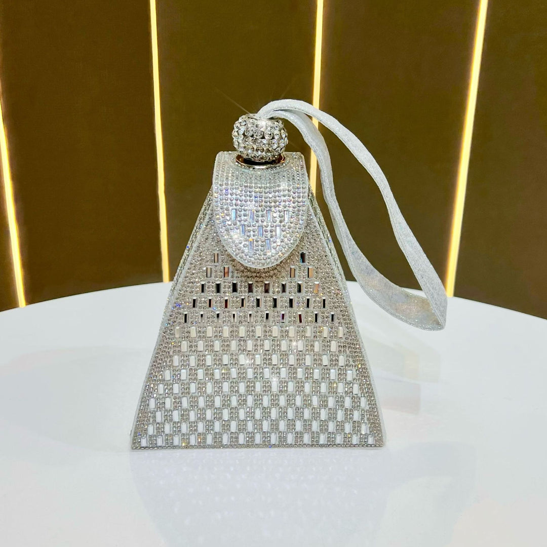 Geometric Rhinestone Evening Bag