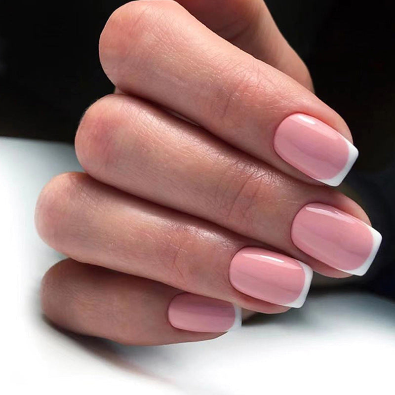 Artful nail extensions with classic French design Kalsten