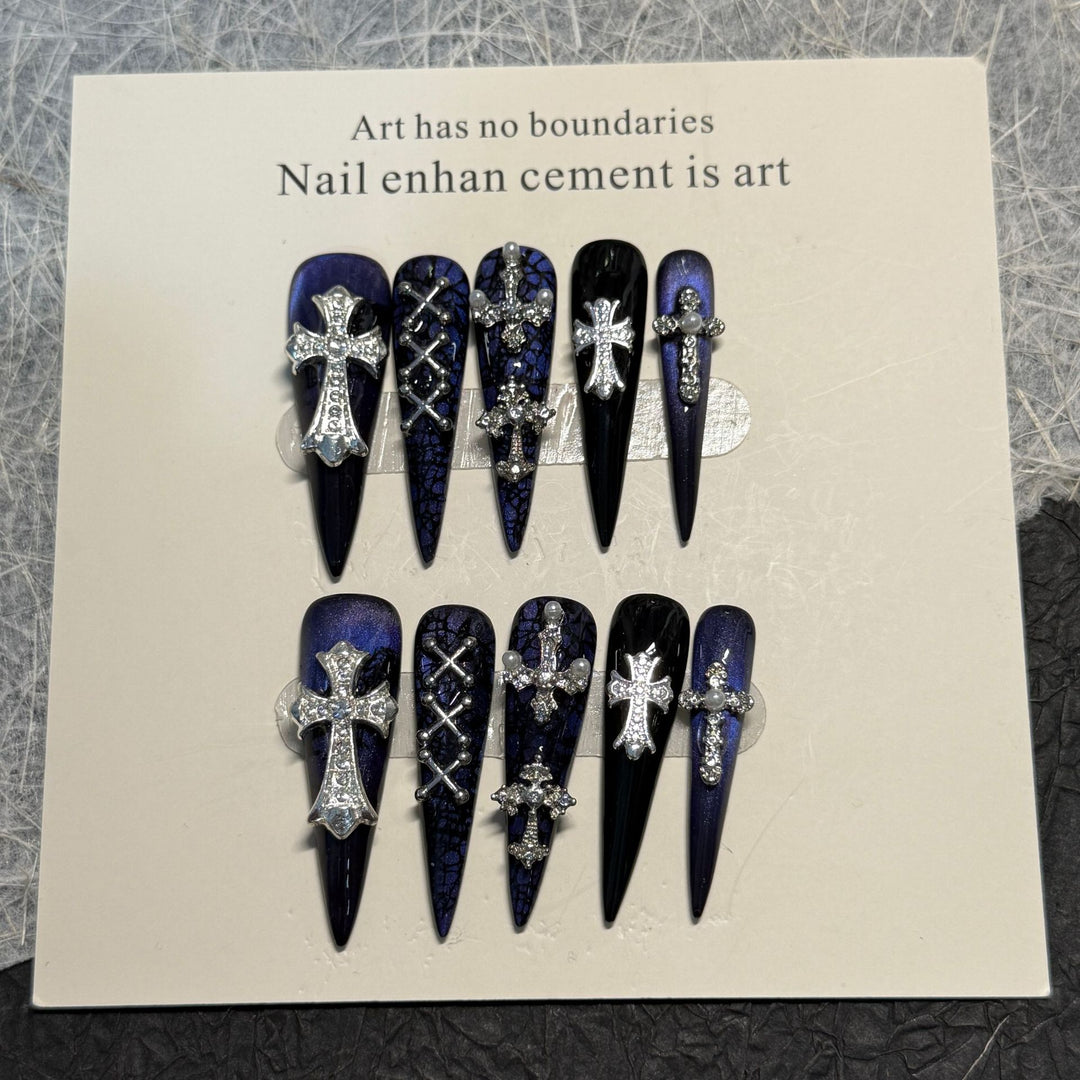 Gothic Cross Design Press-On Nails