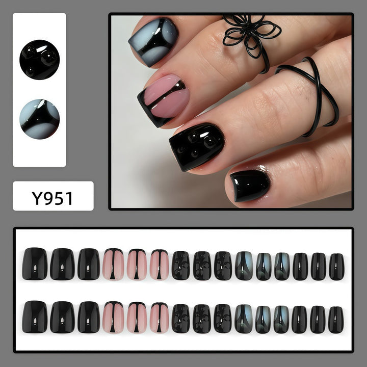 Artificial Nail Set with Elegant Geometric Designs Kalsten