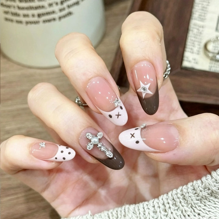 Unique Artistic Press-On Nail Set with Creative Designs Kalsten