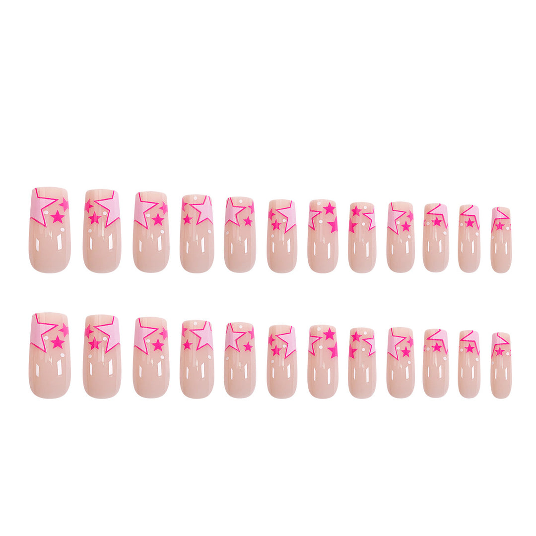 Artful nail art with neon colored stars Kalsten