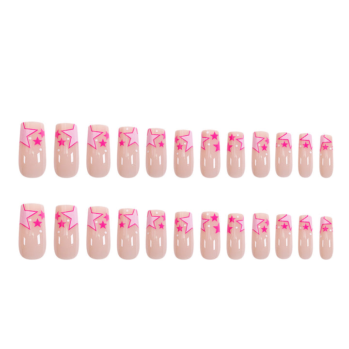 Artful nail art with neon colored stars Kalsten