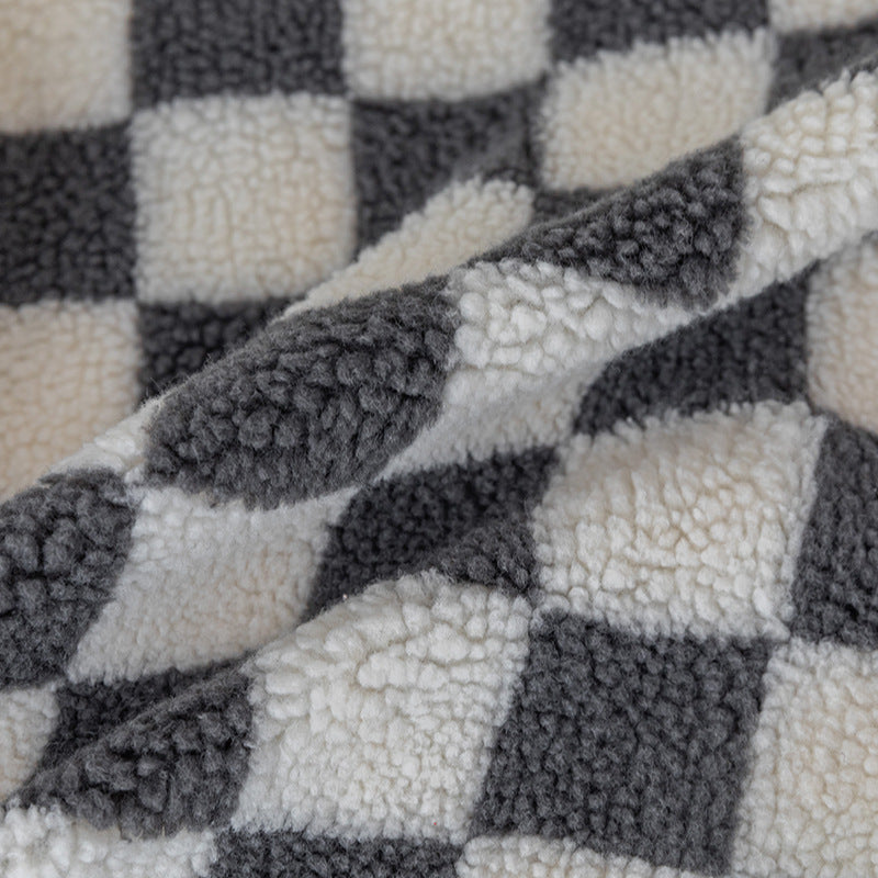 Plush Checkered Sherpa Accent Pillow Cushion