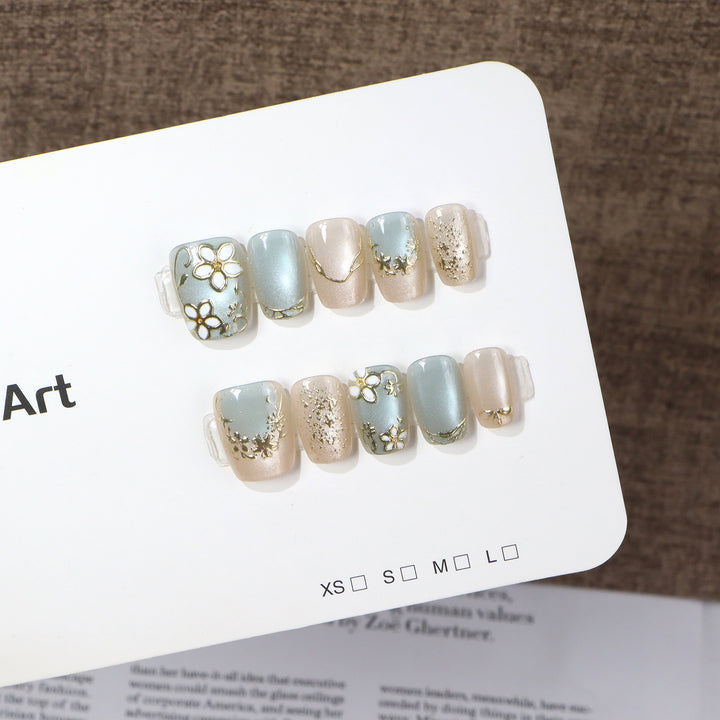 Elegant Floral Press-On Nail Art Set Kalsten