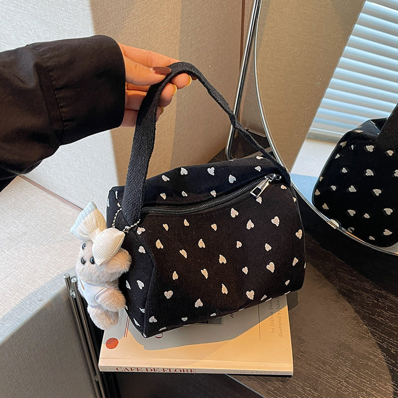 Cute Heart Pattern Handheld Bag