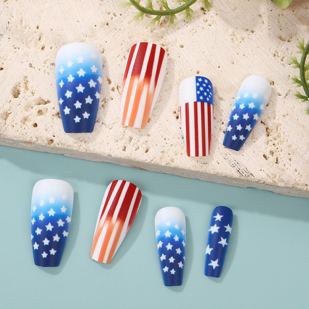Patriotic style artificial nails Kalsten