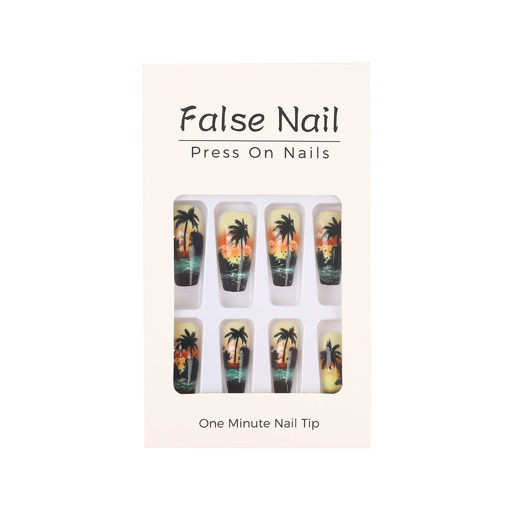Artificial nails with tropical palm design Kalsten