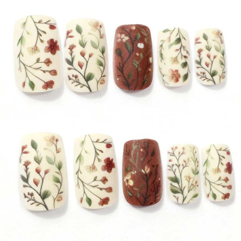 Floral Design Acrylic Nail Art Kalsten
