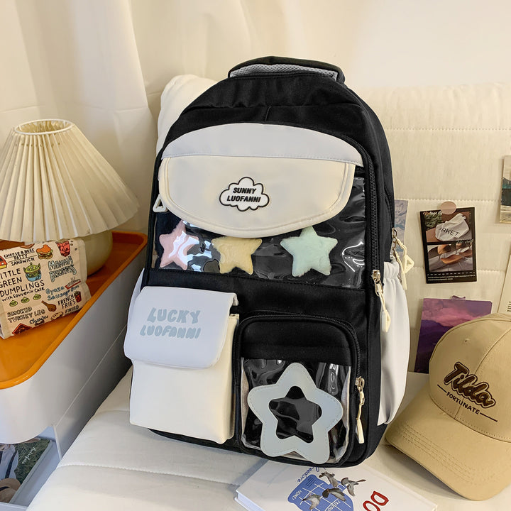 Deluxe Star-Embellished Casual Backpack Kalsten