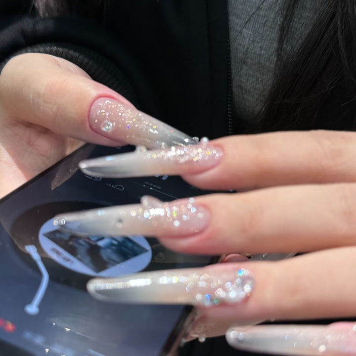 Decorative Glitter Stiletto Press-On Nails