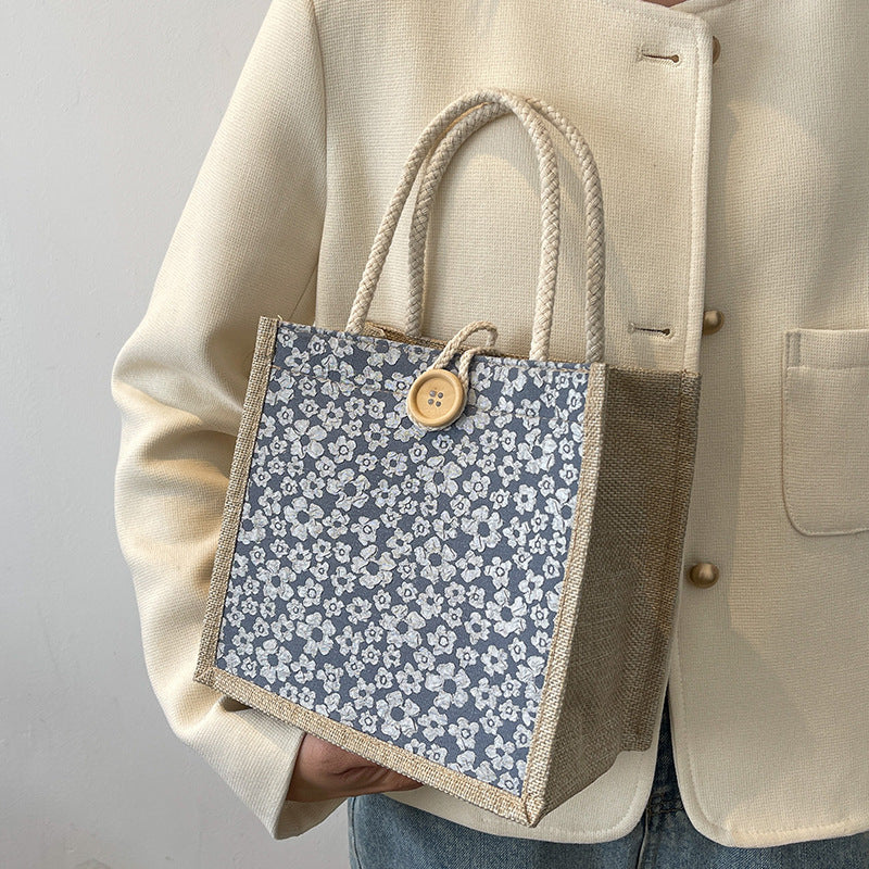 Elegant Floral Patterned Handheld Tote Bag